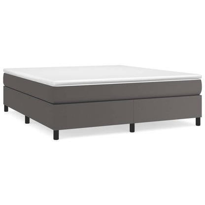 Boxspringframe kunstleer grijs 160x200 cm 160 x 200 cm 35 cm Grijs