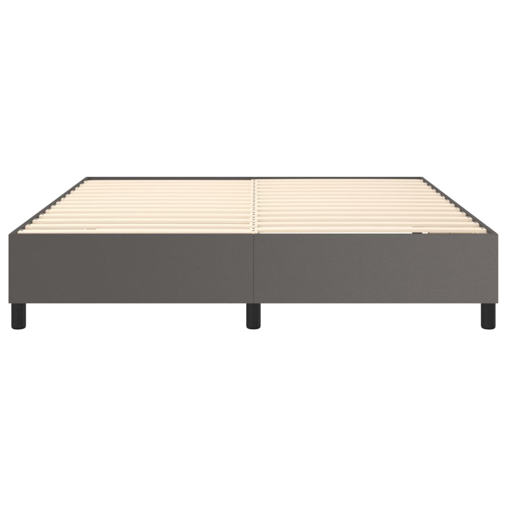 Boxspringframe kunstleer grijs 160x200 cm 160 x 200 cm 35 cm Grijs