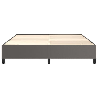 Boxspringframe kunstleer grijs 160x200 cm 160 x 200 cm 35 cm Grijs