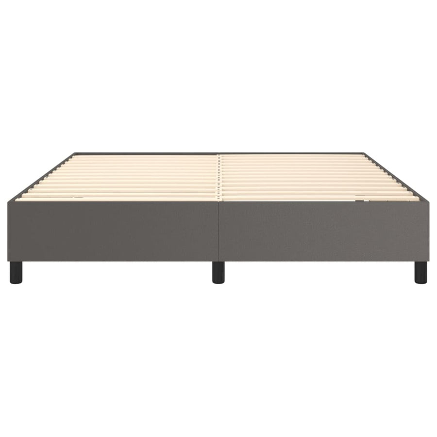 Boxspringframe kunstleer grijs 160x200 cm 160 x 200 cm 35 cm Grijs