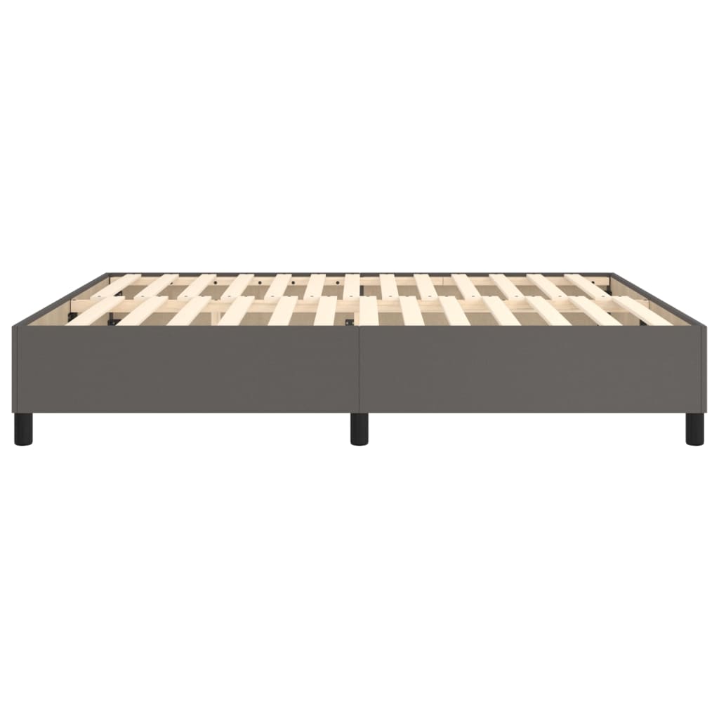 Boxspringframe kunstleer grijs 160x200 cm 160 x 200 cm 35 cm Grijs