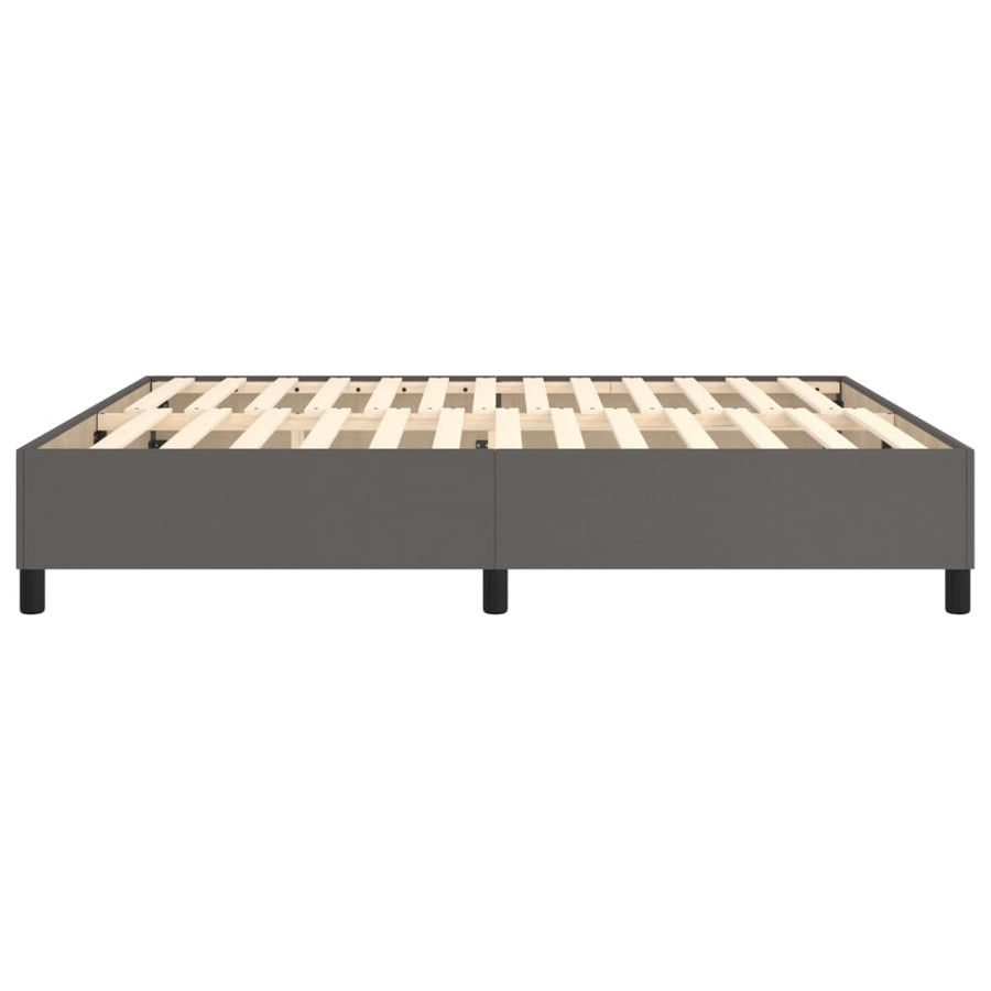 Boxspringframe kunstleer grijs 160x200 cm 160 x 200 cm 35 cm Grijs