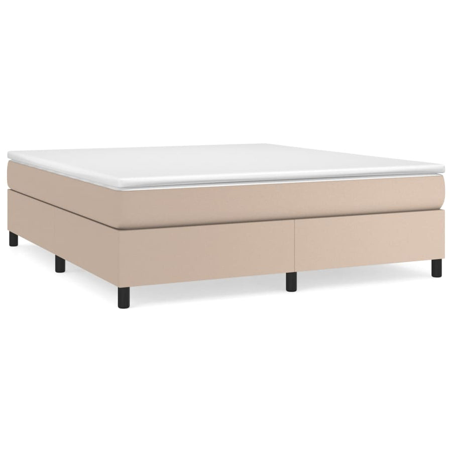 Boxspringframe kunstleer cappuccino 160x200 cm 160 x 200 cm 35 cm Cappuccino