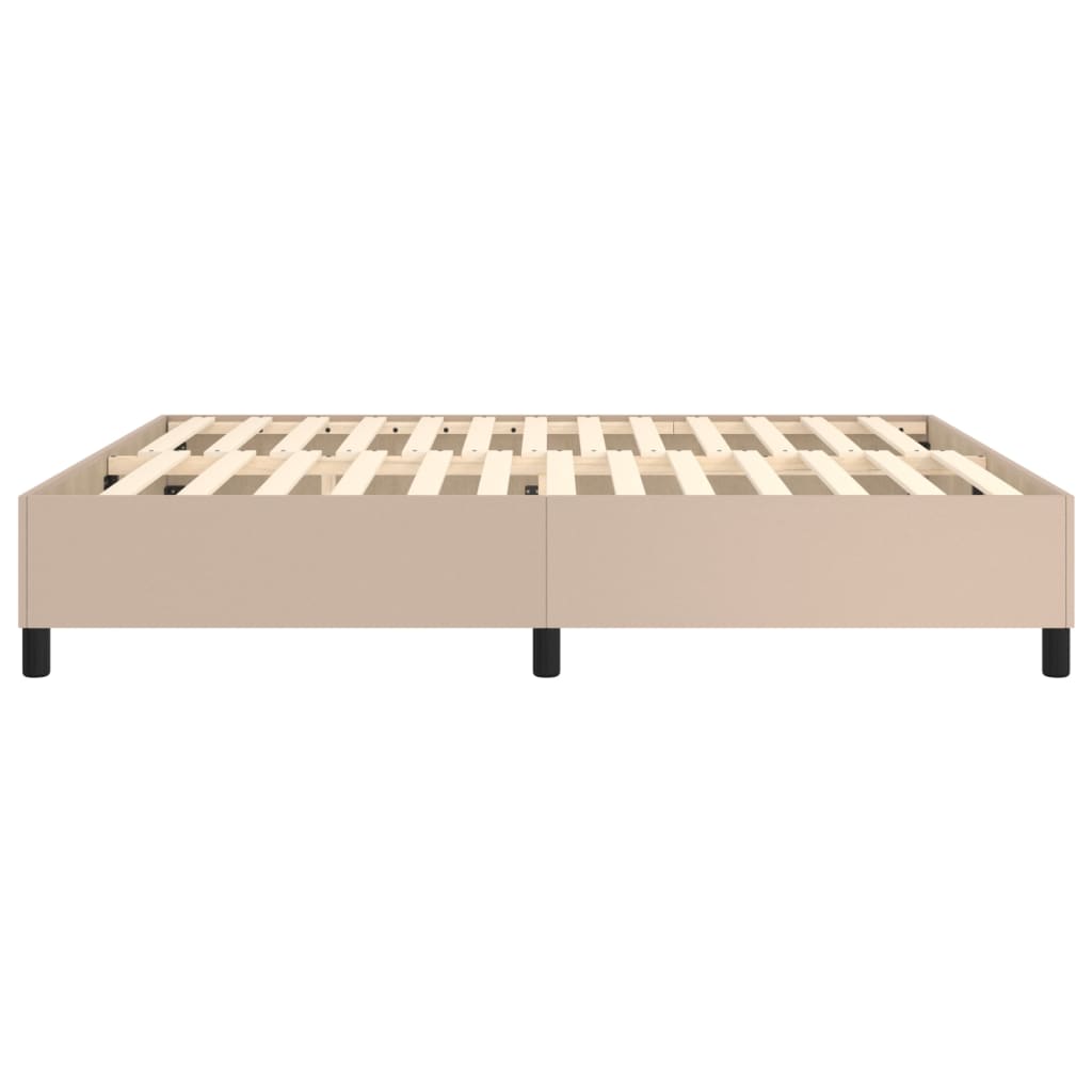 Boxspringframe kunstleer cappuccino 160x200 cm 160 x 200 cm 35 cm Cappuccino