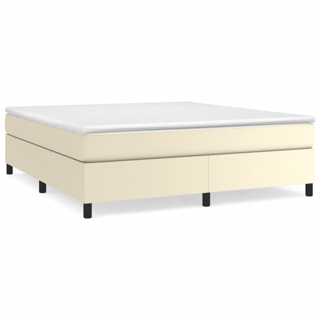 Boxspringframe kunstleer crèmekleurig 180x200 cm 180 x 200 cm 35 cm Crème