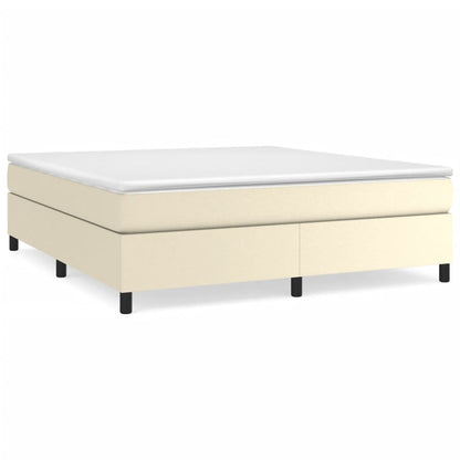 Boxspringframe kunstleer crèmekleurig 180x200 cm 180 x 200 cm 35 cm Crème