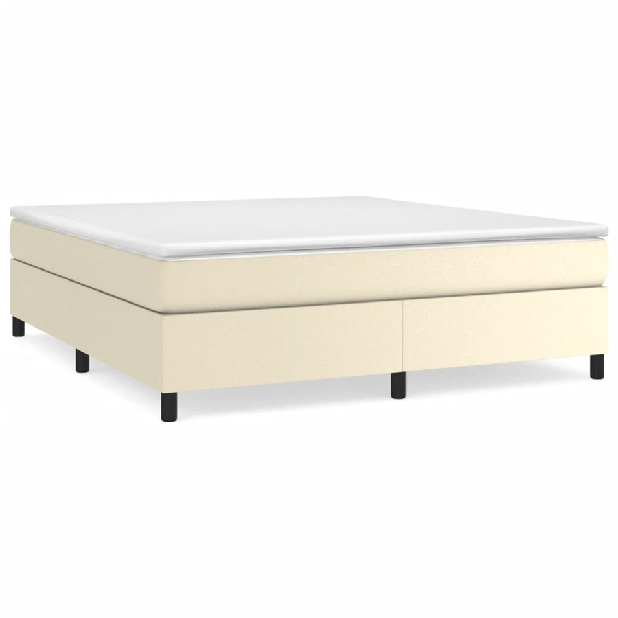 Boxspringframe kunstleer crèmekleurig 180x200 cm 180 x 200 cm 35 cm Crème