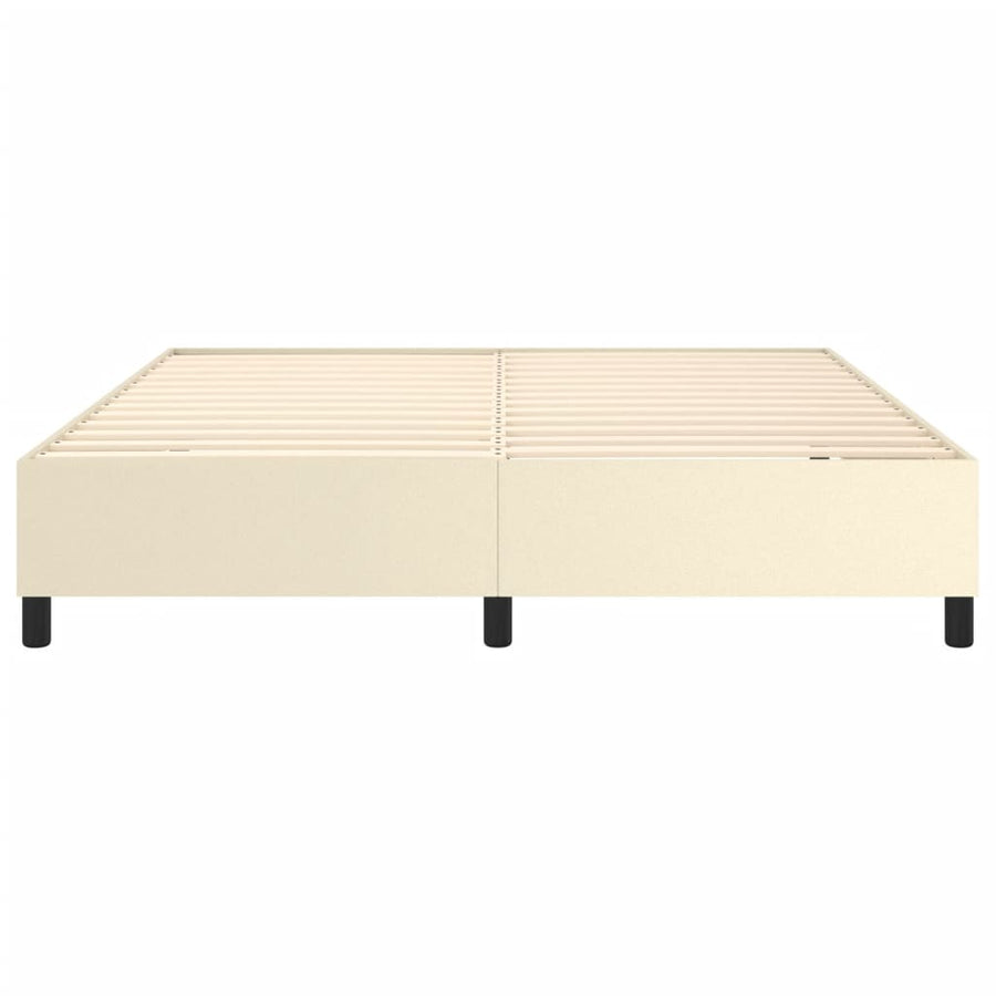 Boxspringframe kunstleer crèmekleurig 180x200 cm 180 x 200 cm 35 cm Crème