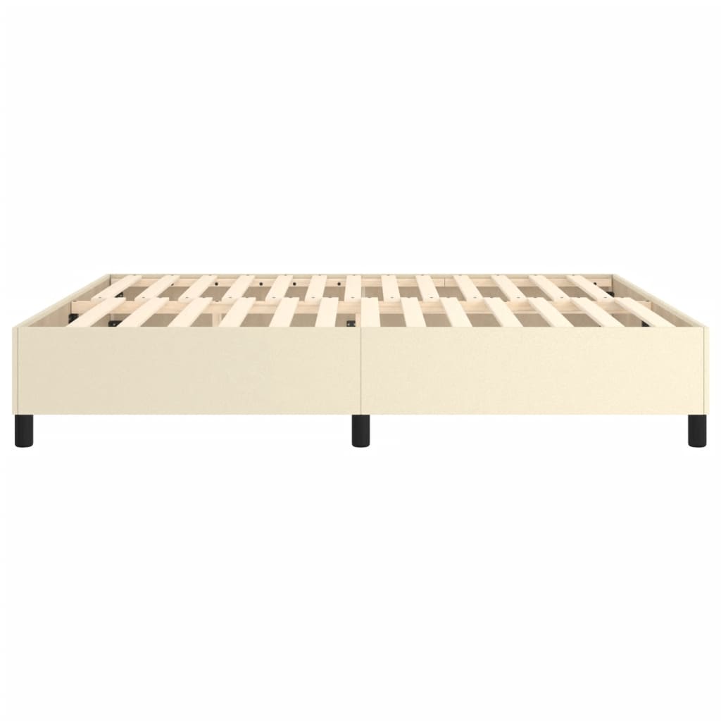 Boxspringframe kunstleer crèmekleurig 180x200 cm 180 x 200 cm 35 cm Crème