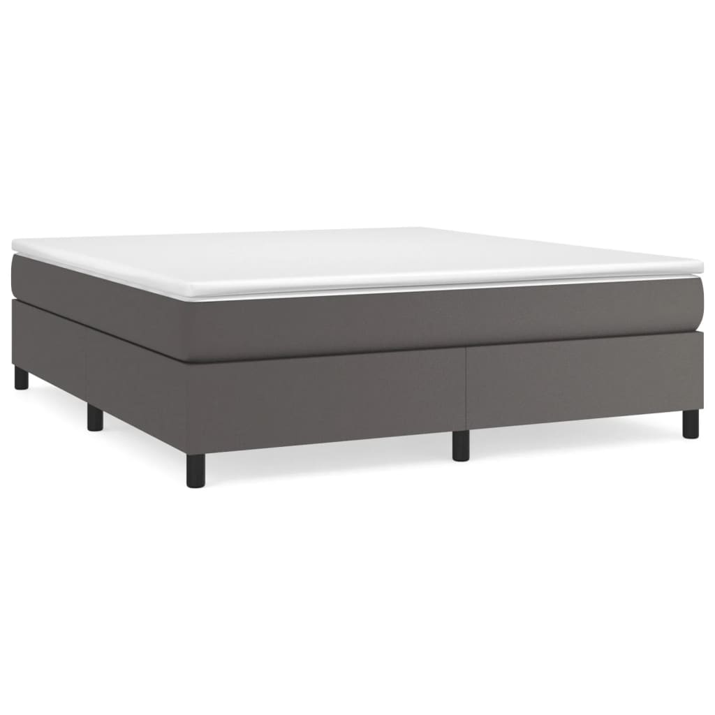 Boxspringframe kunstleer grijs 180x200 cm 180 x 200 cm 35 cm Grijs