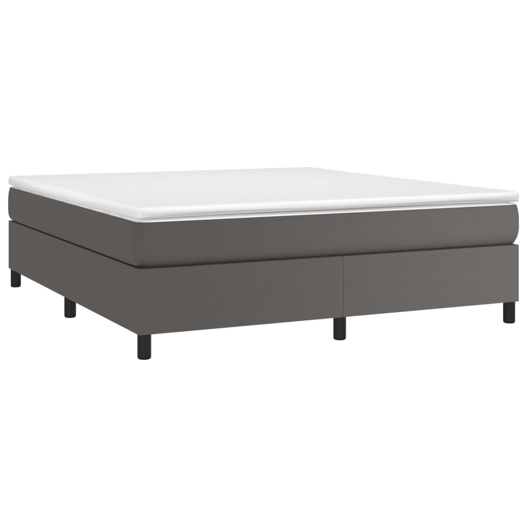 Boxspringframe kunstleer grijs 180x200 cm 180 x 200 cm 35 cm Grijs