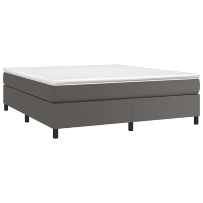 Boxspringframe kunstleer grijs 180x200 cm 180 x 200 cm 35 cm Grijs