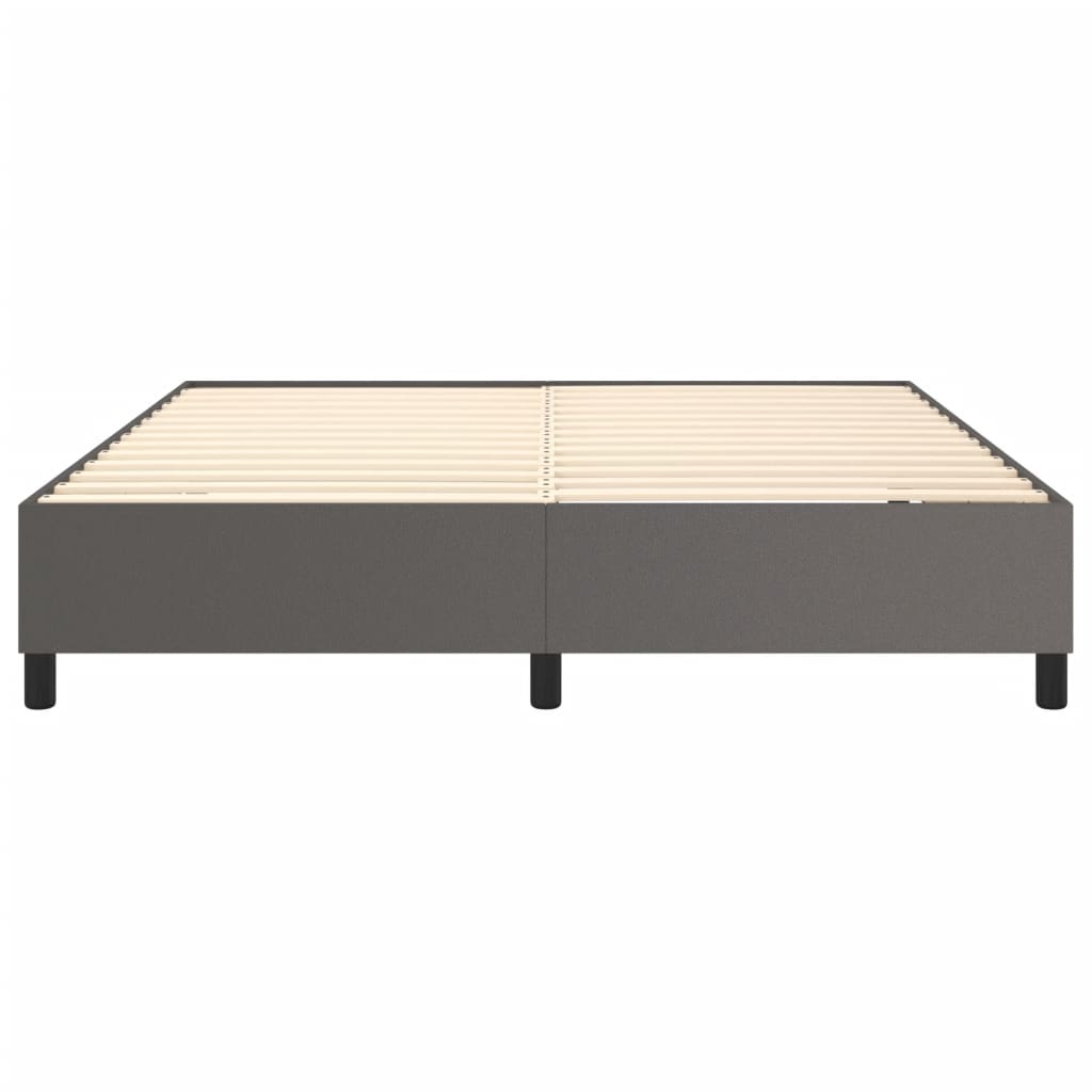 Boxspringframe kunstleer grijs 180x200 cm 180 x 200 cm 35 cm Grijs