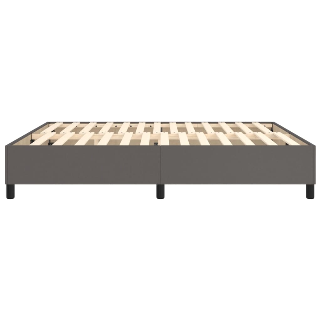 Boxspringframe kunstleer grijs 180x200 cm 180 x 200 cm 35 cm Grijs