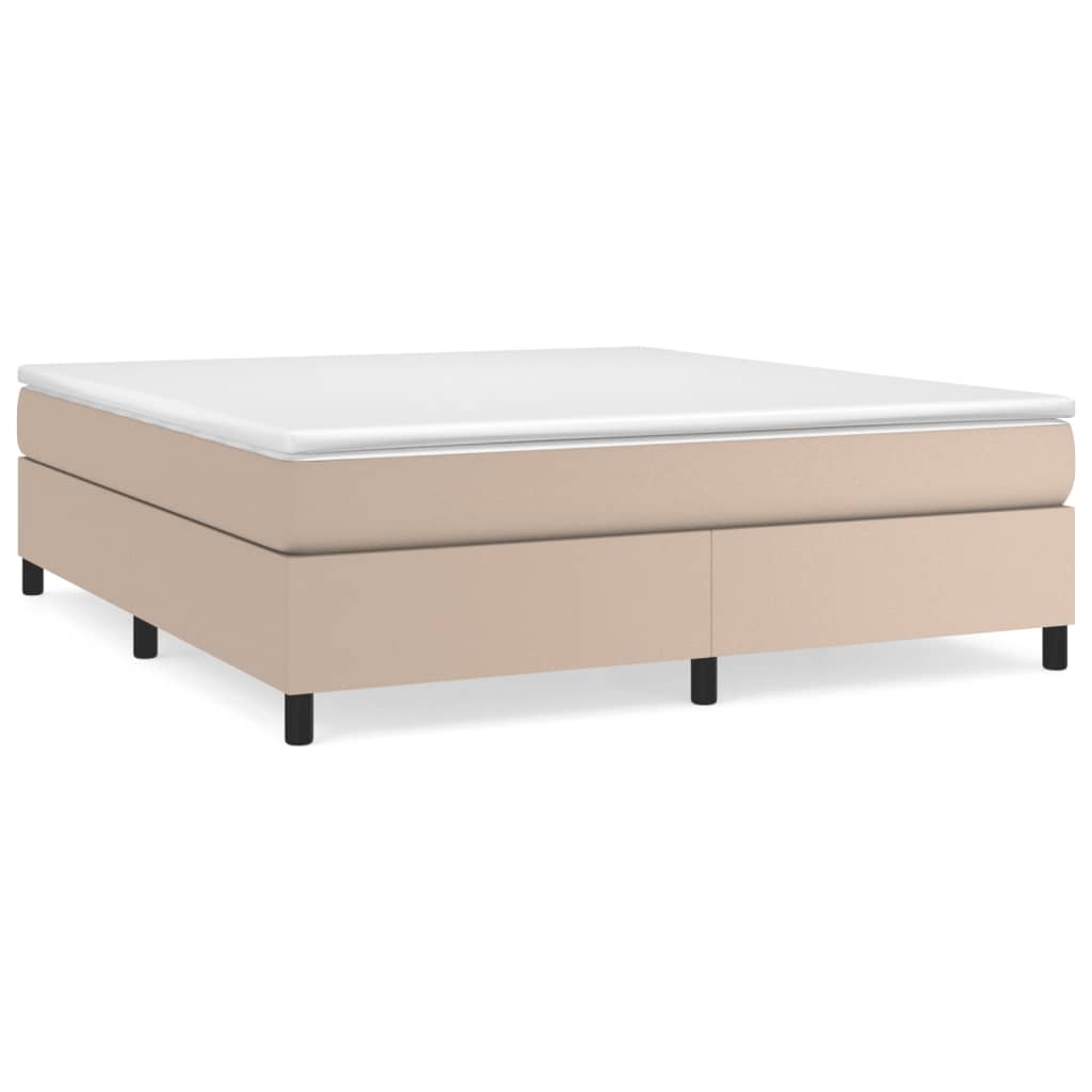 Boxspring bed kunstleer cappuccinokleurig 180x200 cm