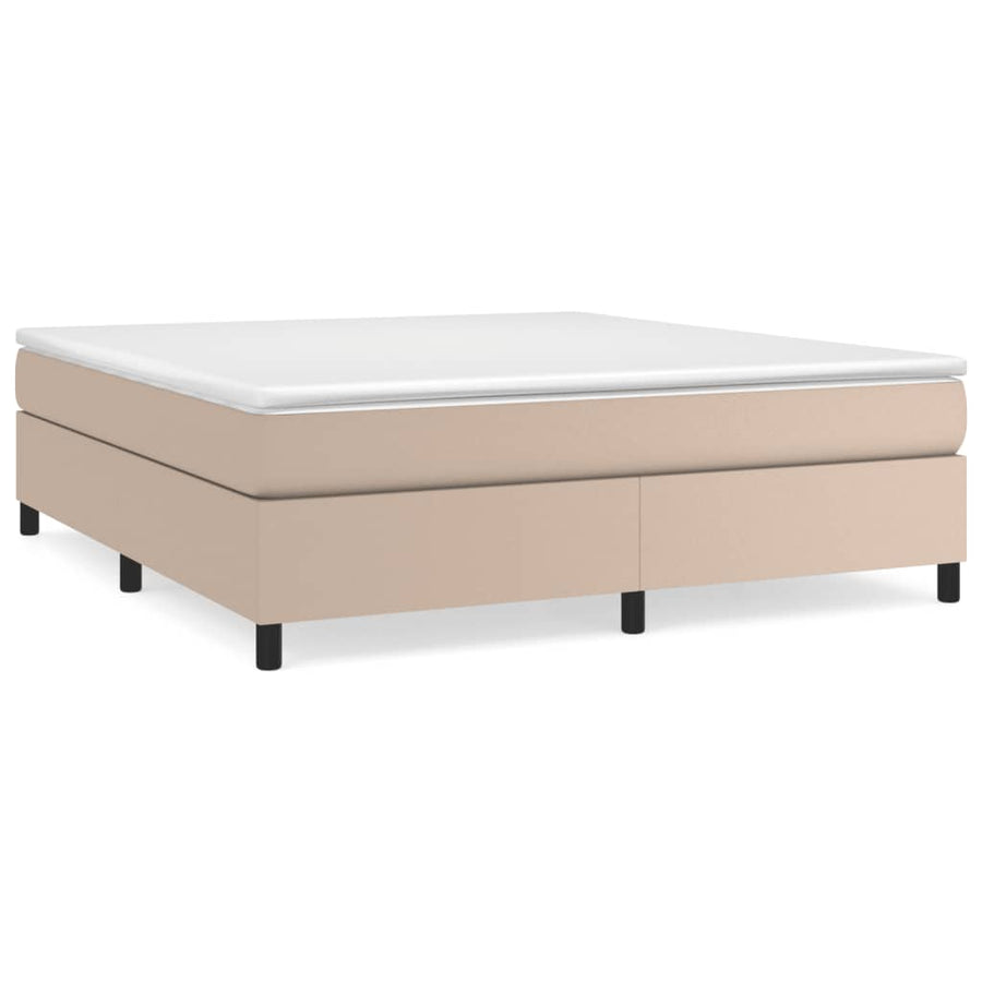 Boxspring bed kunstleer cappuccinokleurig 180x200 cm