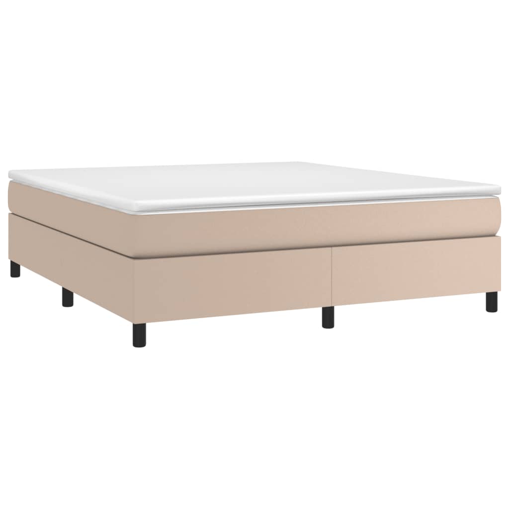 Boxspring bed kunstleer cappuccinokleurig 180x200 cm
