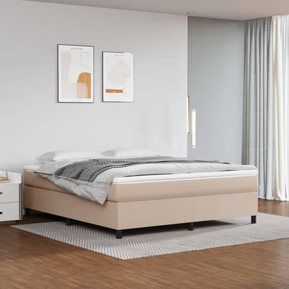 Boxspring bed kunstleer cappuccinokleurig 180x200 cm