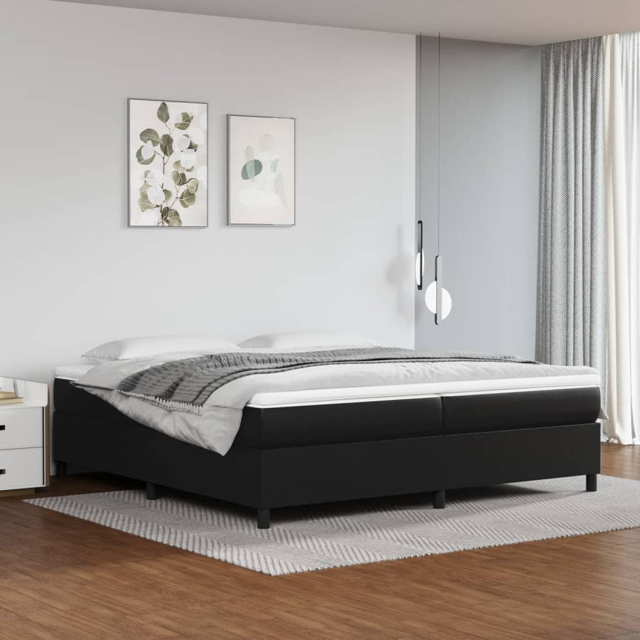 Boxspringframe Kunstleer 200 x 200 cm 35 cm Zwart