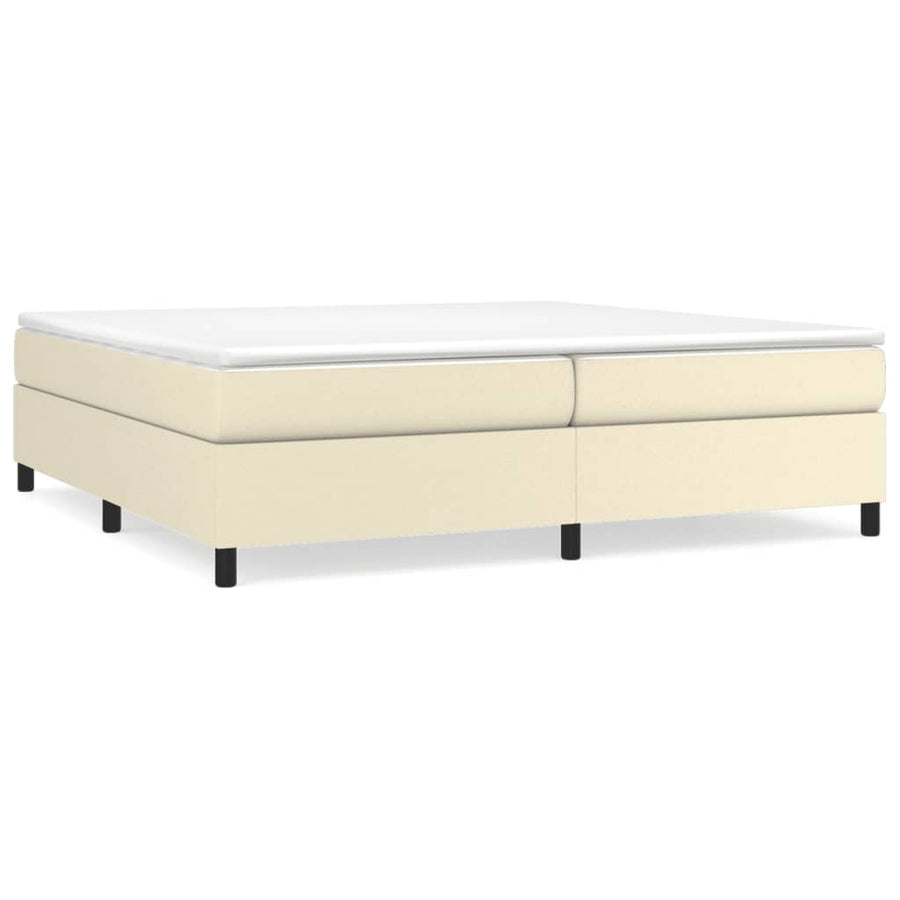Boxspringframe kunstleer crèmekleurig 200x200 cm 200 x 200 cm 35 cm Crème