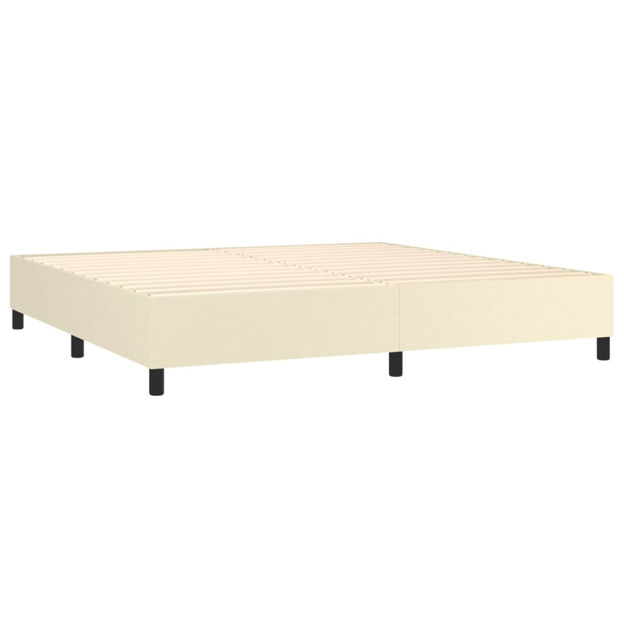 Boxspringframe kunstleer crèmekleurig 200x200 cm 200 x 200 cm 35 cm Crème