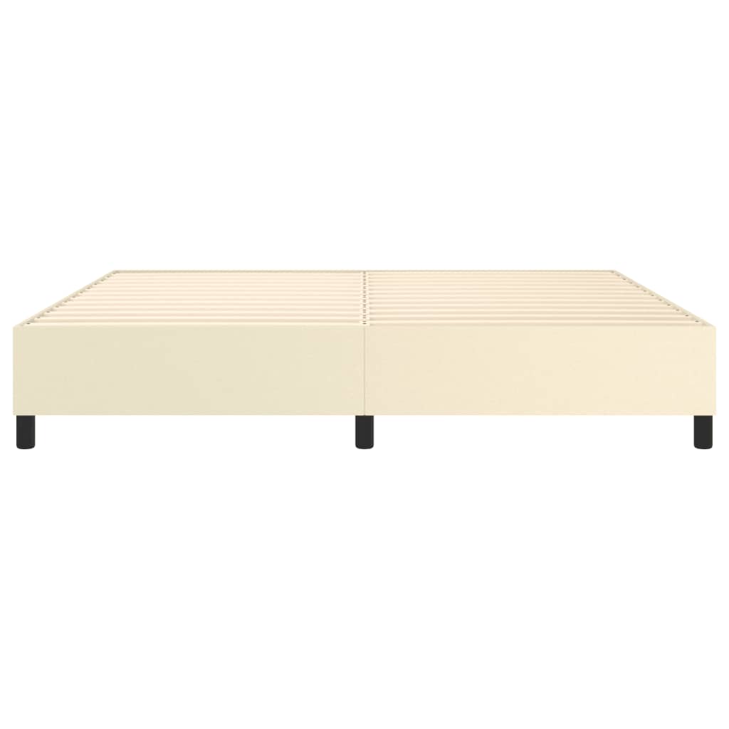 Boxspringframe kunstleer crèmekleurig 200x200 cm 200 x 200 cm 35 cm Crème