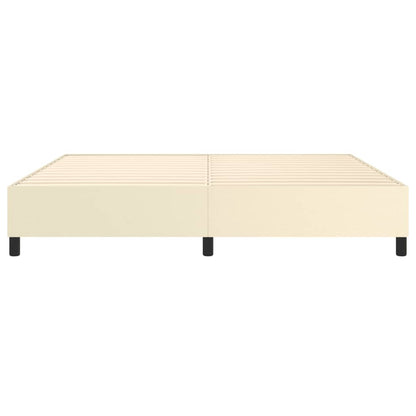 Boxspringframe kunstleer crèmekleurig 200x200 cm 200 x 200 cm 35 cm Crème