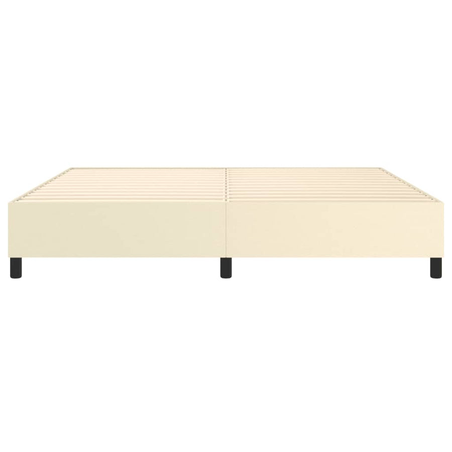 Boxspringframe kunstleer crèmekleurig 200x200 cm 200 x 200 cm 35 cm Crème
