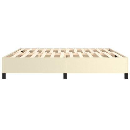 Boxspringframe kunstleer crèmekleurig 200x200 cm 200 x 200 cm 35 cm Crème