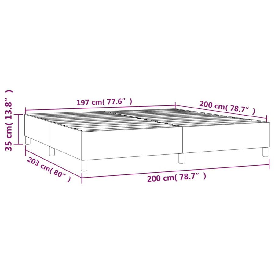 Boxspringframe kunstleer crèmekleurig 200x200 cm 200 x 200 cm 35 cm Crème
