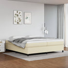 Faux Leather Cream Boxspring Bed 200x200 cm