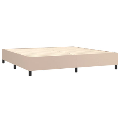 Boxspringframe kunstleer cappuccino 200x200 cm 200 x 200 cm 35 cm Cappuccino