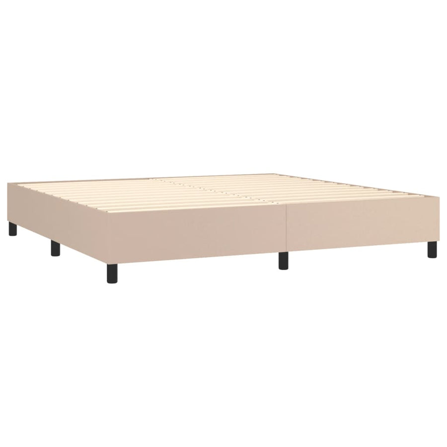 Boxspringframe kunstleer cappuccino 200x200 cm 200 x 200 cm 35 cm Cappuccino