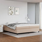 Faux leather box spring bed cappuccino 200x200 cm