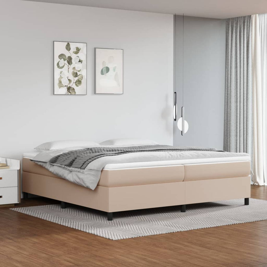 Boxspringframe kunstleer cappuccino 200x200 cm 200 x 200 cm 35 cm Cappuccino
