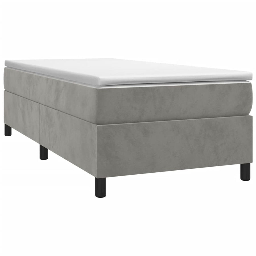 Boxspringframe Fluweel Lichtgrijs 80 x 200 cm 35 cm