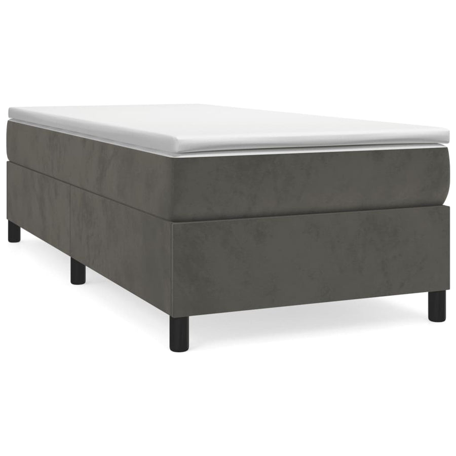 Boxspringframe Fluweel Donkergrijs 80 x 200 cm 35 cm