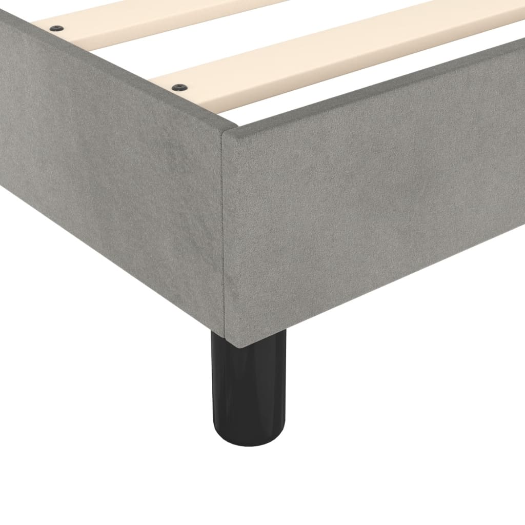 Boxspringframe Fluweel Lichtgrijs 90 x 190 cm 35 cm