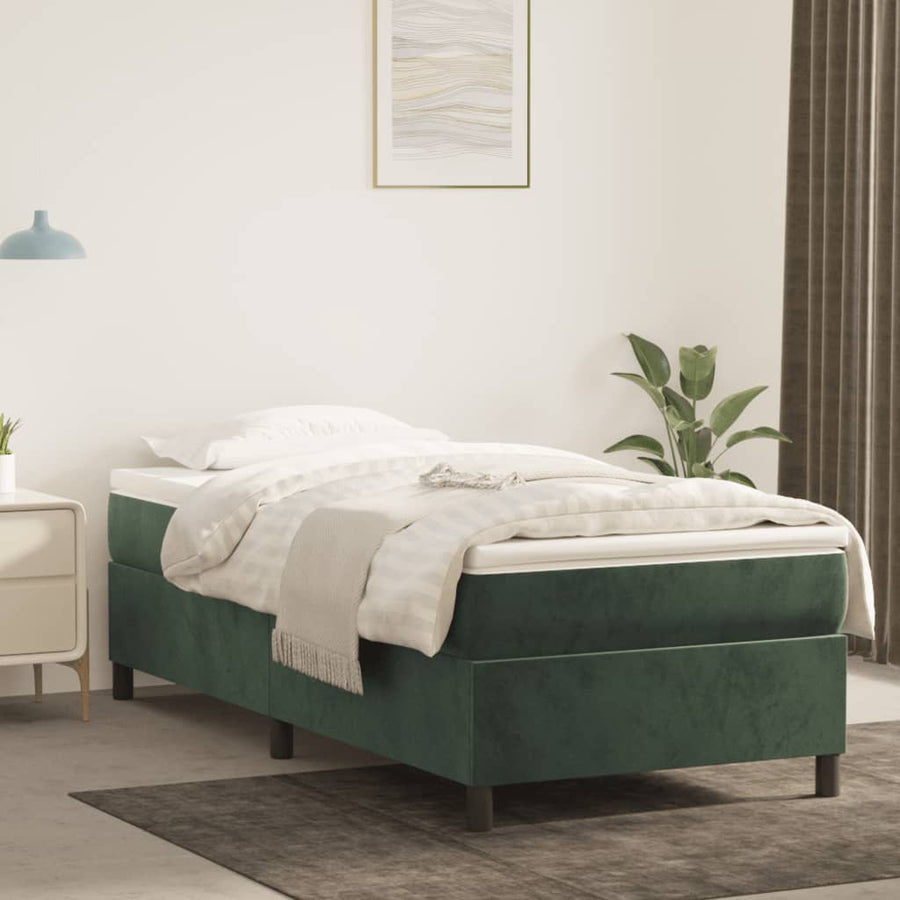 Boxspringframe Fluweel Donkergroen 90 x 190 cm 35 cm