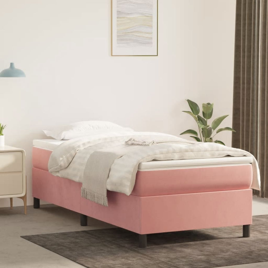 Boxspringframe Fluweel Roze 90 x 190 cm 35 cm