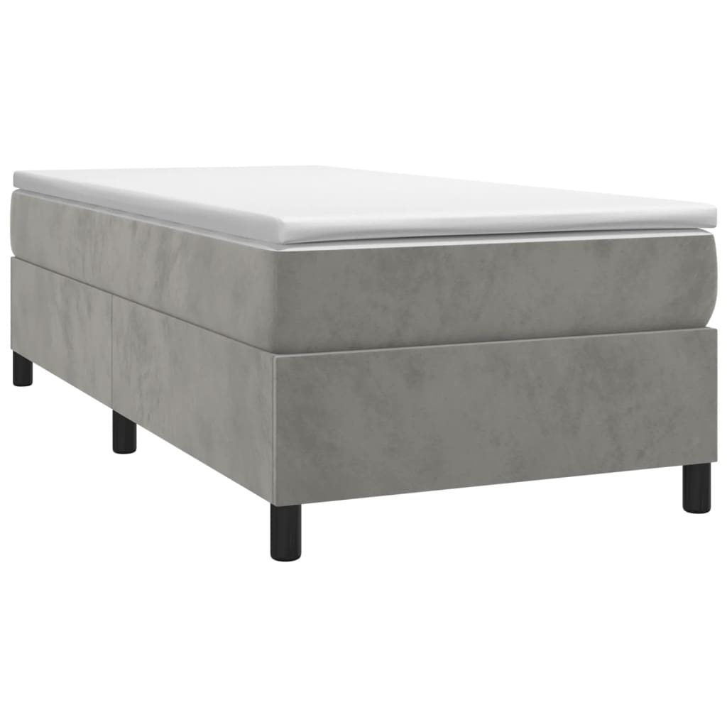 Boxspringframe Fluweel Lichtgrijs 90 x 200 cm 35 cm