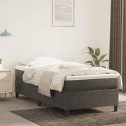 Box spring bed 90x200 cm velvet dark grey