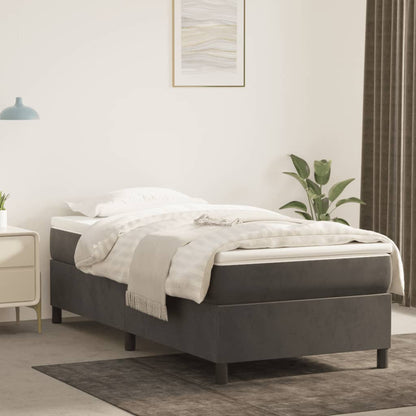 Boxspringframe Fluweel Donkergrijs 90 x 200 cm 35 cm