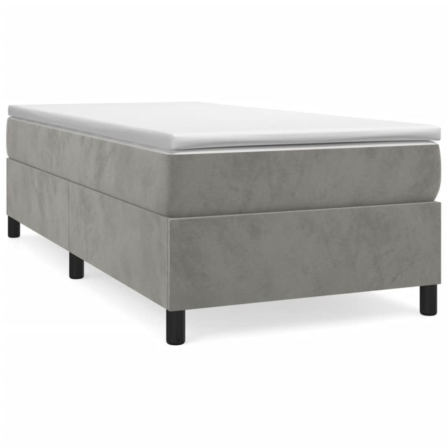 Boxspringframe Fluweel Lichtgrijs 100 x 200 cm 35 cm