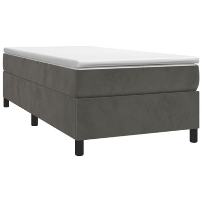 Boxspringframe Fluweel Donkergrijs 100 x 200 cm 35 cm