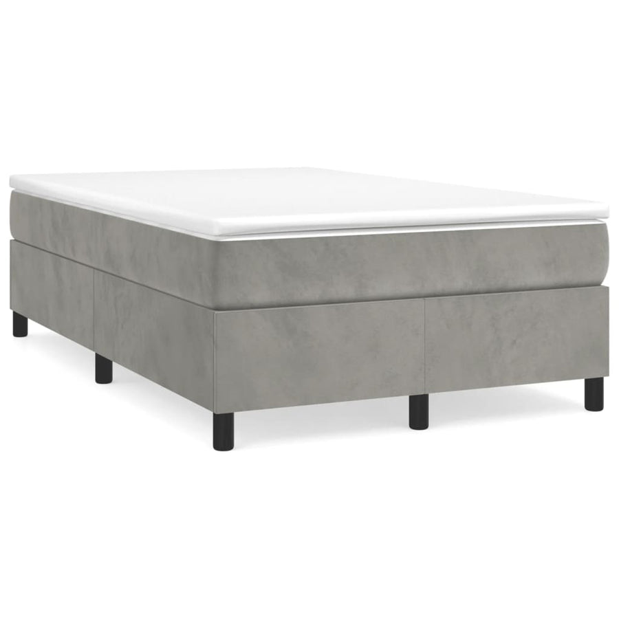 Boxspringframe Fluweel Lichtgrijs 120 x 200 cm 35 cm