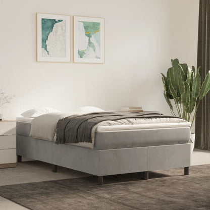 Boxspringframe Fluweel Lichtgrijs 120 x 200 cm 35 cm
