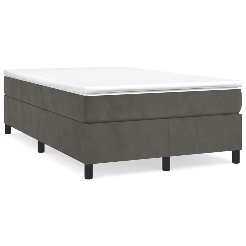 Boxspringframe Fluweel Donkergrijs 120 x 200 cm 35 cm