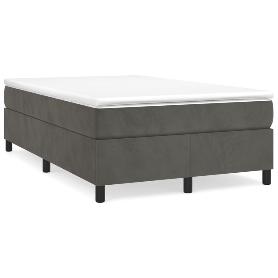 Boxspringframe Fluweel Donkergrijs 120 x 200 cm 35 cm