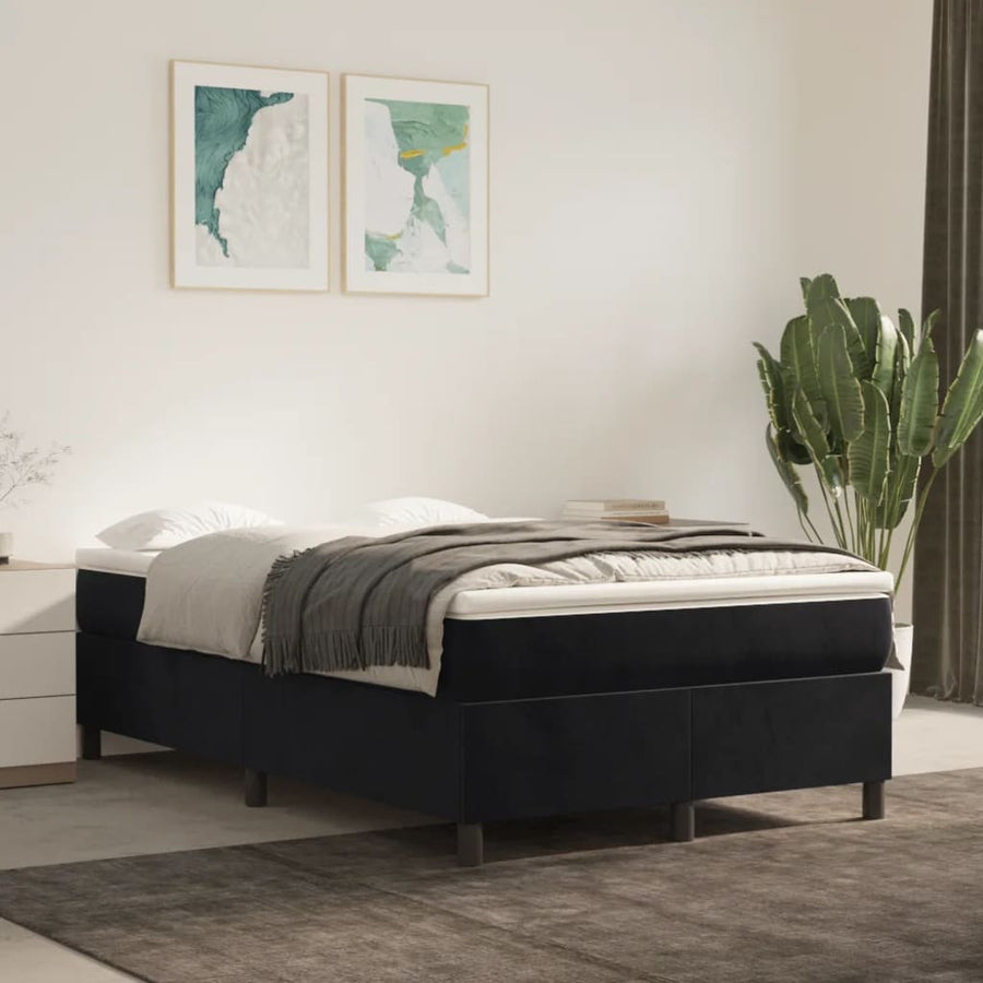 Boxspringframe Fluweel Zwart 120 x 200 cm 35 cm